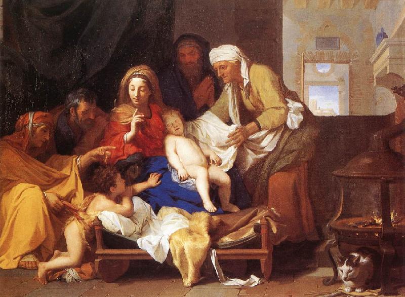 LE BRUN, Charles Holy Family with the Adoration of the Child s oil painting image